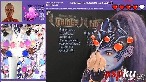 美女,Cosplay,守望先鋒,人體彩繪,性感