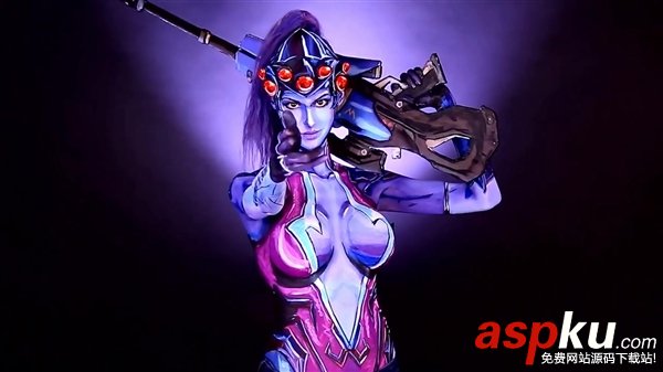 美女,Cosplay,守望先鋒,人體彩繪,性感
