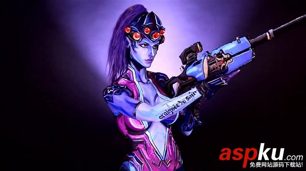 美女,Cosplay,守望先鋒,人體彩繪,性感