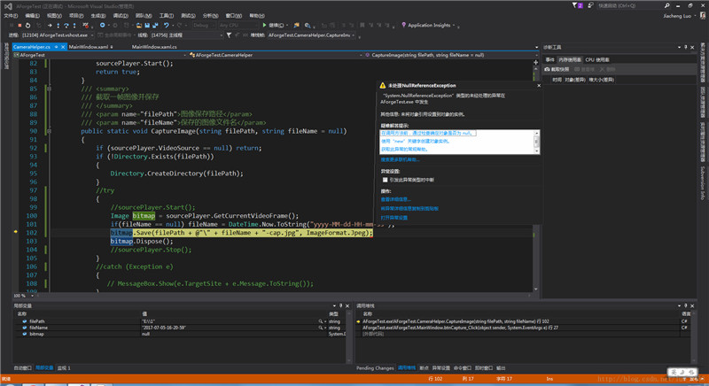 C#,WPF,AForge,類庫,USB,攝像頭,拍照