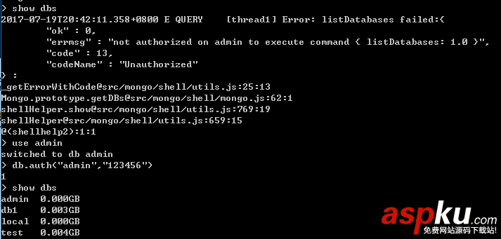 身份認證,MongoDB