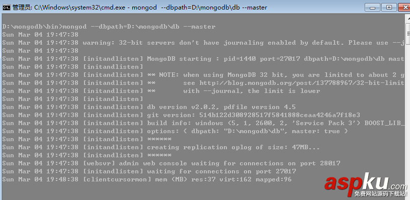 mongodb,主從復制