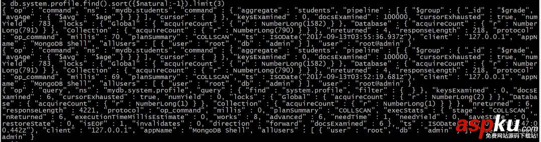 mongodb,查詢耗時,查詢記錄,查詢
