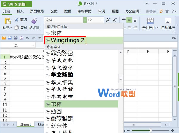 WPS表格2013中多種方法輸入帶鉤方框