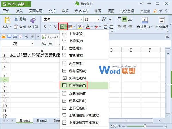 WPS表格2013中多種方法輸入帶鉤方框