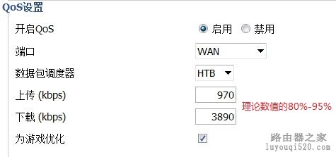 帶寬設置