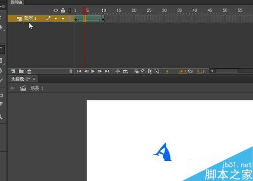 Flash中怎么做字母a到b的轉換的動畫