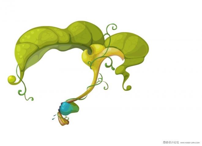 Flash繪制小龍與花插畫場景