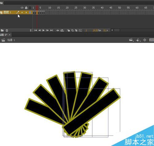 flash小動(dòng)畫之制作扇子張開收合的扇子
