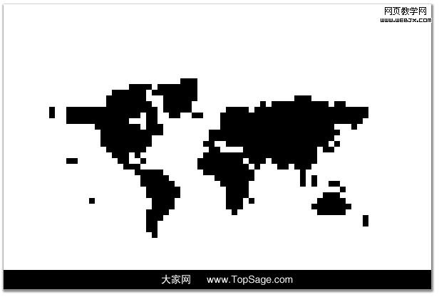 ps教程:制作漂亮的數(shù)碼點陣構(gòu)成的世界地圖_webjx.com
