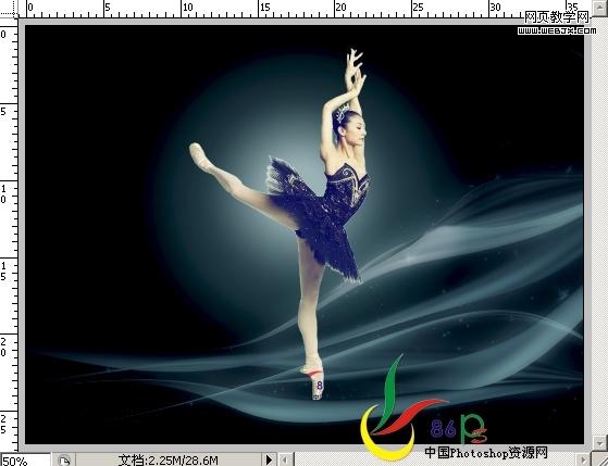 photoshop合成教程:月光性感美女芭蕾_網頁設計