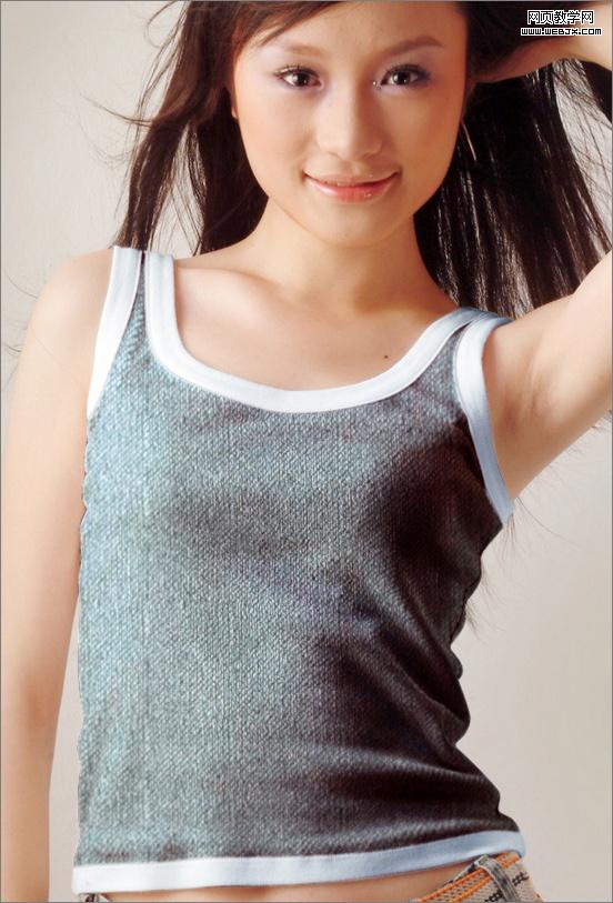 photoshop教程:穿牛仔質感上衣美女-webjx.com