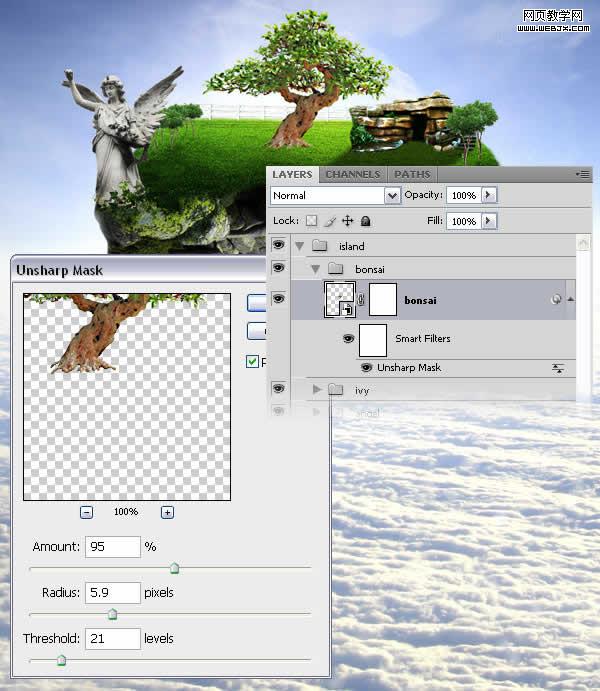 photoshop合成教程:夢幻的和平的圣地_網頁設計