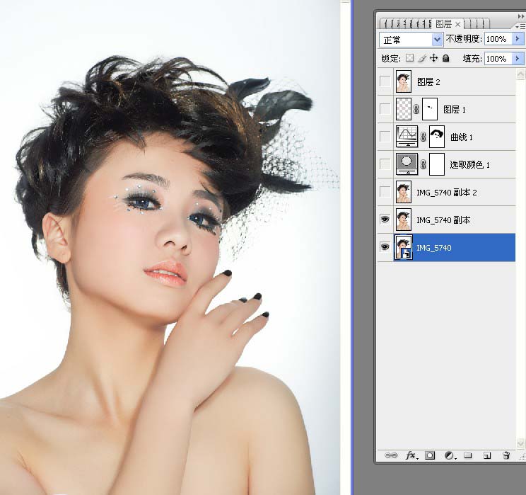 photoshop磨皮教程:修飾艷麗美女肌膚_webjx.com