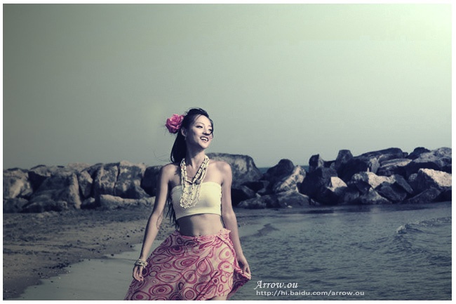 photoshop照片處理:懷舊電影海邊美女_網頁設計