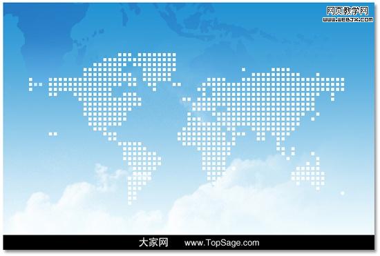 ps教程:制作漂亮的數(shù)碼點陣構(gòu)成的世界地圖_webjx.com
