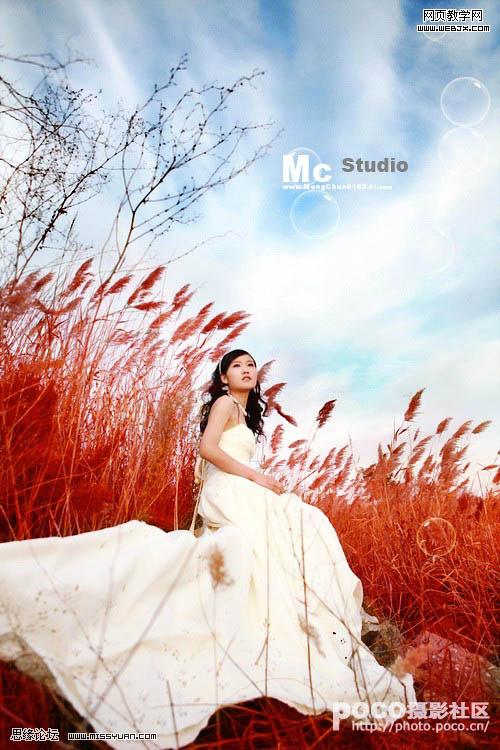 photoshop打造霓虹色調的婚紗照