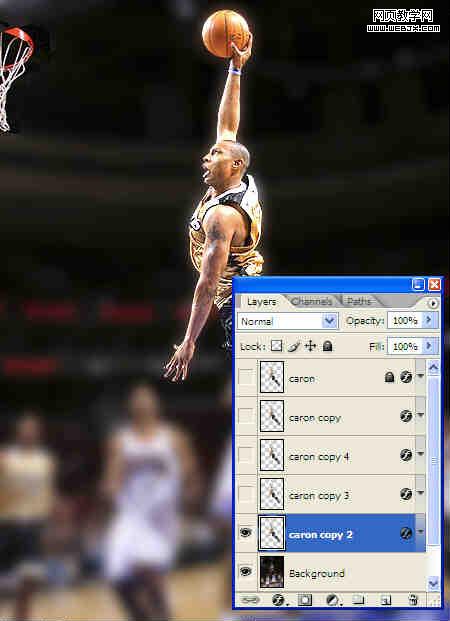 photoshop打造帶炫彩光線的扣籃動作_網頁設計