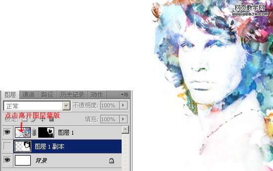 photoshop合成抽象的水彩人像畫
