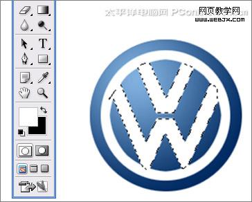 photoshop鋼筆工具繪制大眾汽車車標_www.webjx.com