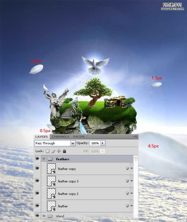 photoshop合成教程:夢幻的和平的圣地_網頁設計