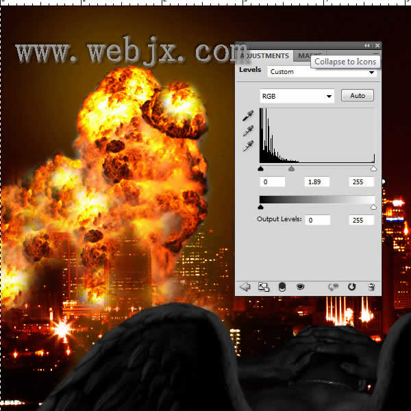 photoshop照片合成:惡魔炸毀城市特效_網頁設計