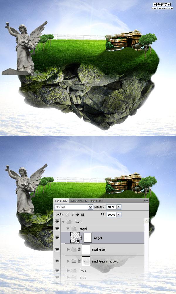 photoshop合成教程:夢幻的和平的圣地_網頁設計