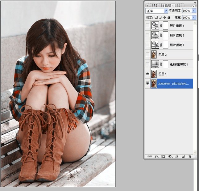 photoshop打造黃綠色調冷酷美女_webjx.com