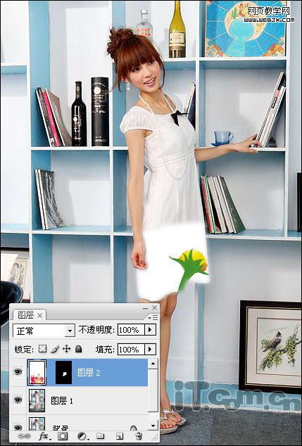 photoshop為美女衣裳添加漂亮花紋