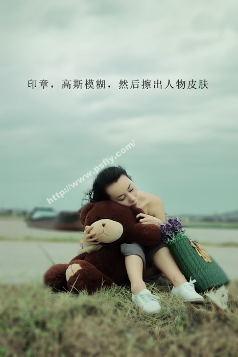 ps調色教程:漂亮青色調美女照片模糊背景_webjx.com
