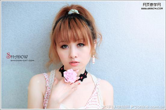 photoshop美化教程:調(diào)出粉嫩可人的mm照