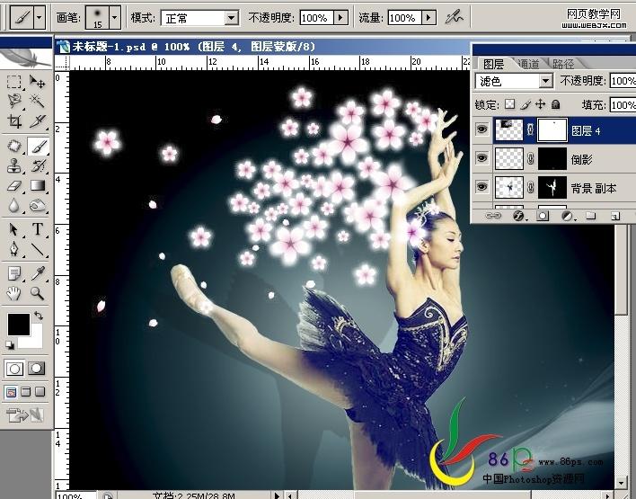 photoshop合成教程:月光性感美女芭蕾_網頁設計