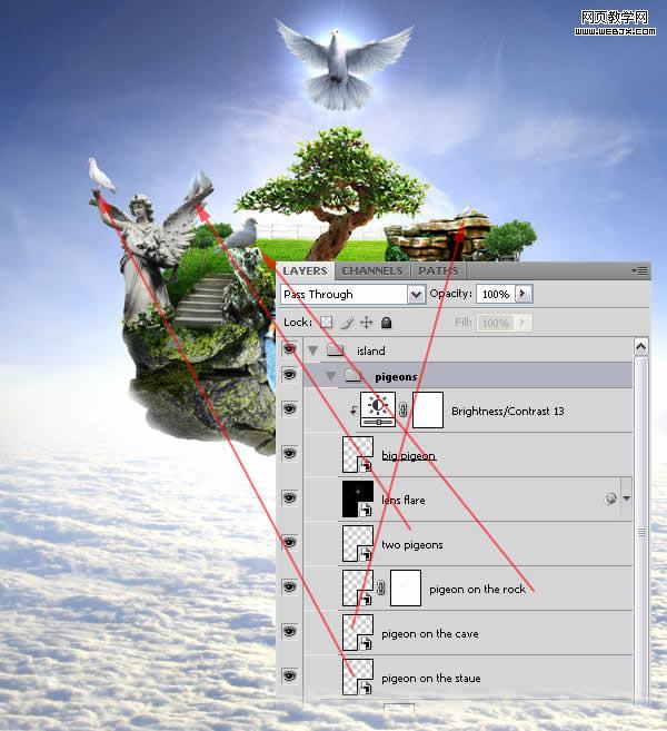 photoshop合成教程:夢幻的和平的圣地_網頁設計
