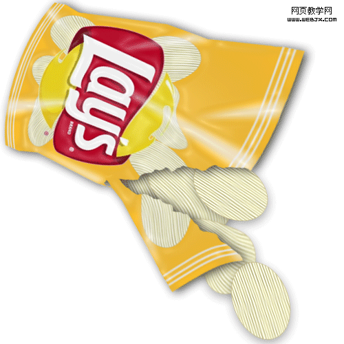 photoshop繪制撕開口的樂(lè)事美味薯片塑料包裝_網(wǎng)頁(yè)設(shè)計(jì)