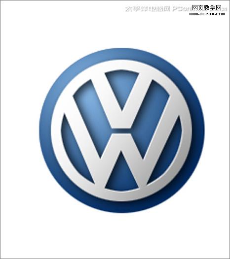 photoshop鋼筆工具繪制大眾汽車車標_www.webjx.com