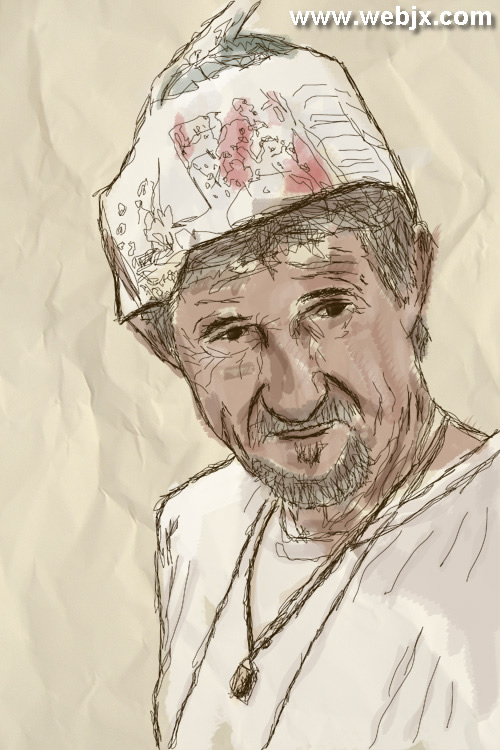 photoshop真人照片轉藝術寫生素描畫_webjx.com