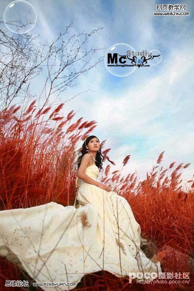 photoshop打造霓虹色調的婚紗照