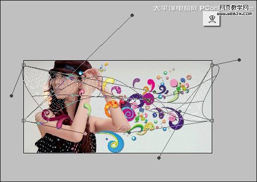 photoshop打造人物和花紋結合的時尚海報