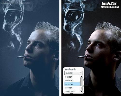 ps教程:抽煙照片添加煙霧繚繞特效-www.webjx.com