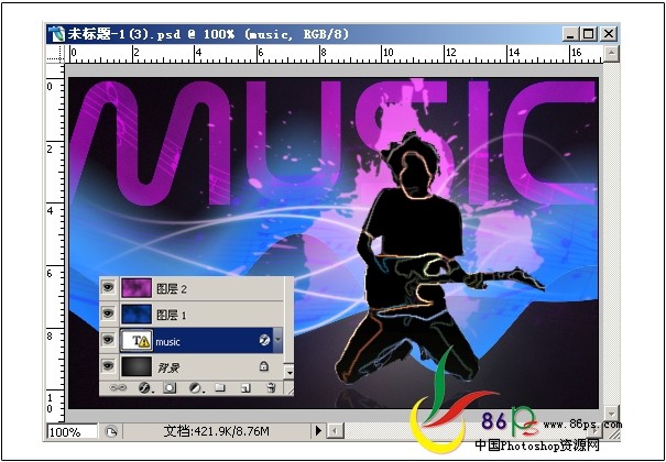 ps教程:繪制吉他音樂海報_webjx.com