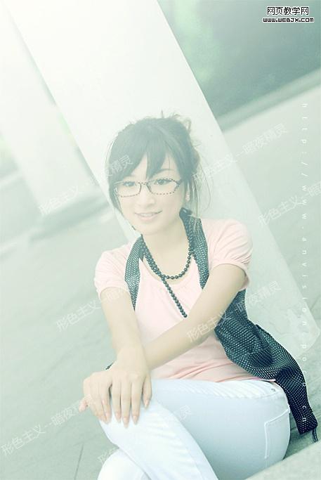 photoshop照片調色:朦朧色彩美女照片-www.webjx.com