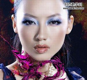 ps修飾照片教程:化妝照片中的眼影和唇彩處理_webjx.com