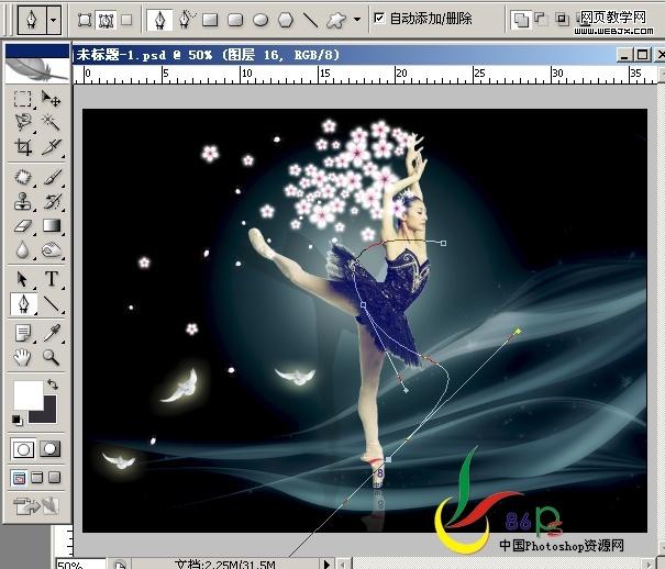 photoshop合成教程:月光性感美女芭蕾_網頁設計