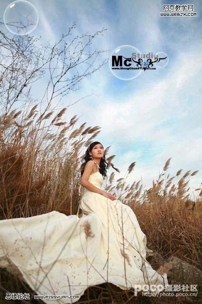 photoshop打造霓虹色調的婚紗照