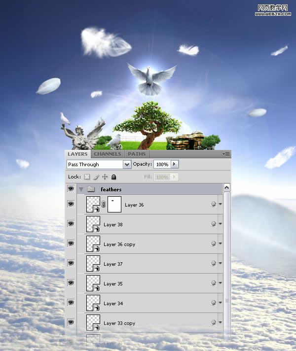 photoshop合成教程:夢幻的和平的圣地_網頁設計