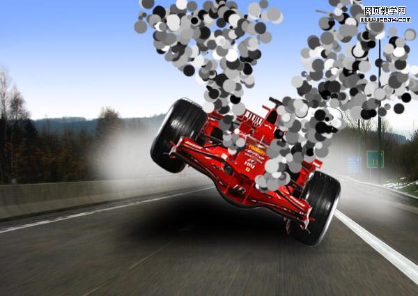 ps照片合成教程:著火的瘋狂f1賽車_網頁設計