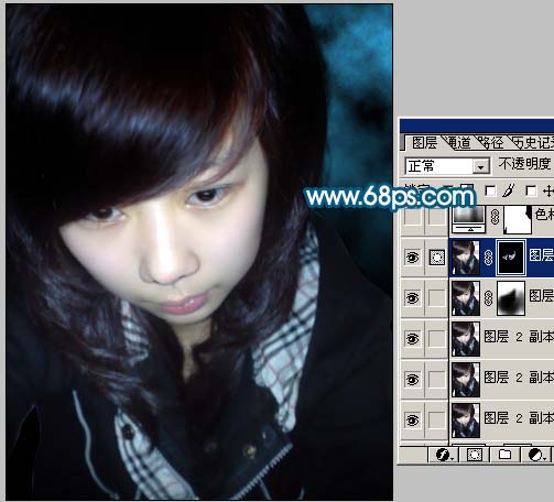 photoshop修復調色模糊美女照片_webjx.com