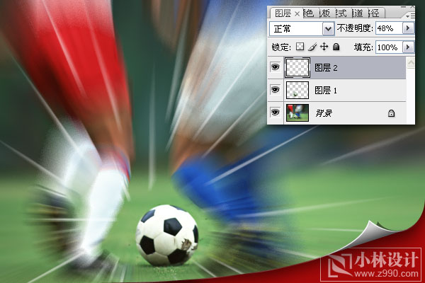 photoshop實例教程:速度足球_webjx.com