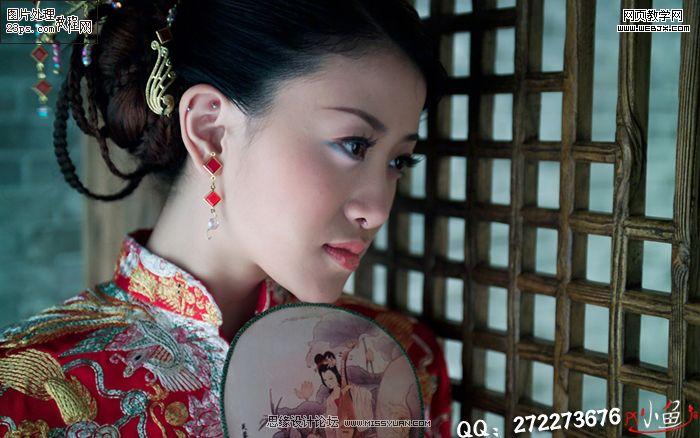 photoshop照片教程:橙黃膚色古典美女_網(wǎng)頁設計
