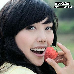 ps調色教程:草莓mm的牙齒美白教程-webjx.com